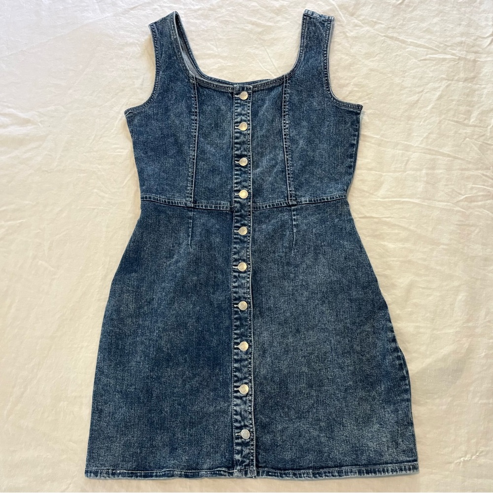 🦋 Jordache Vintage Retro Denim Button Mini Dress 🦋